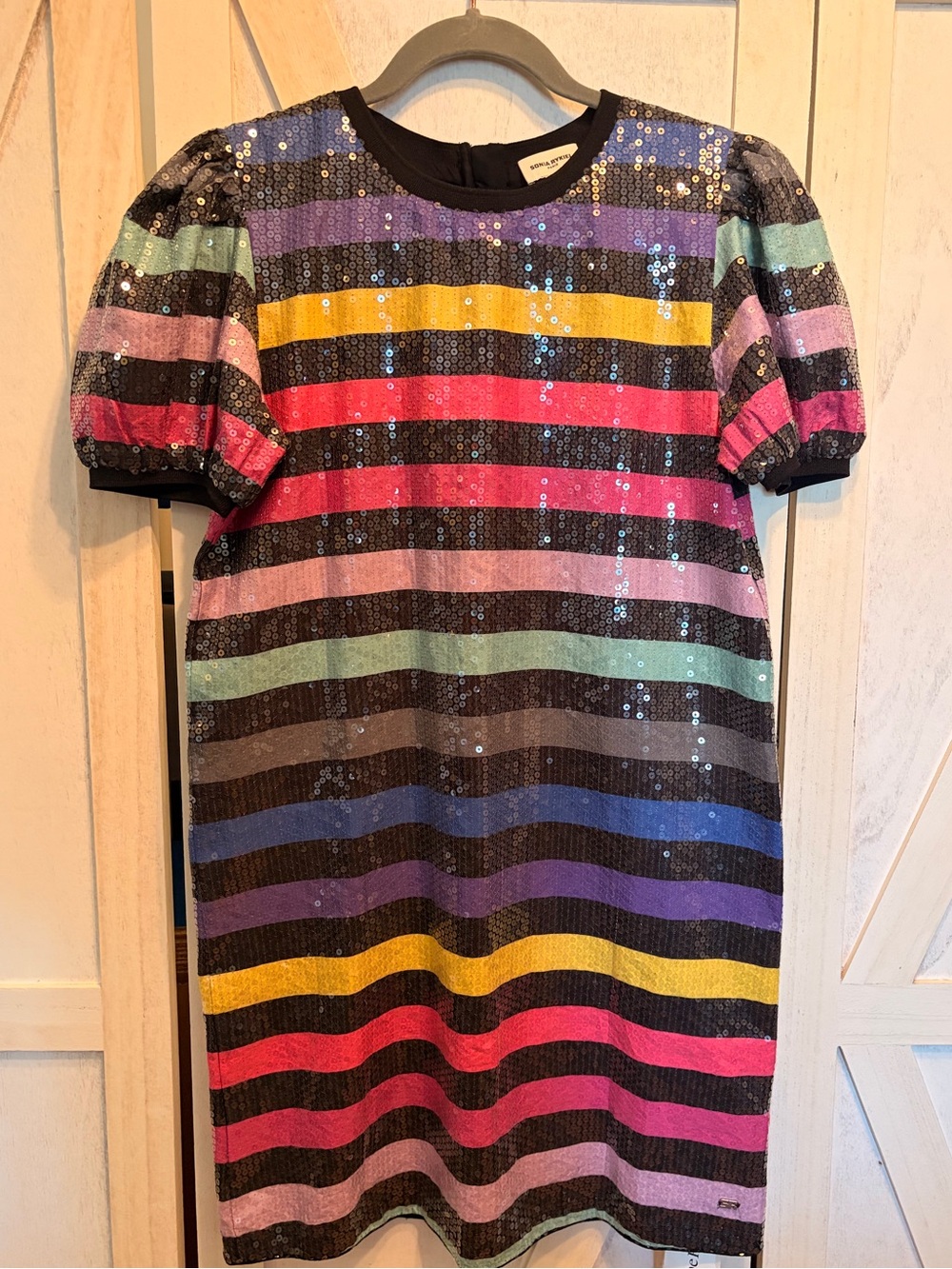 Sonia Rykiel Multicolor Sequin Stripe Dress